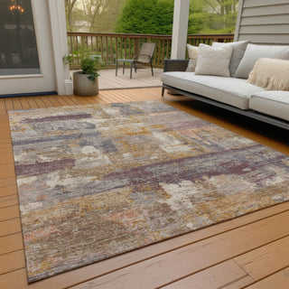 Piper Looms Chantille Abstract ACN2147 Rust Machine Washable Area Rug Outdoor Lifestyle Image Feature