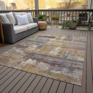 Piper Looms Chantille Abstract ACN2147 Rust Machine Washable Area Rug Outdoor Lifestyle Image Feature