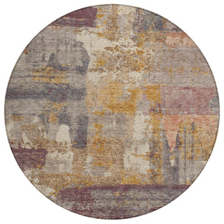 Piper Looms Chantille Abstract ACN2147 Rust Machine Washable Area Rug Round Main Image