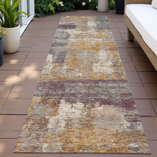 Piper Looms Chantille Abstract ACN2147 Rust Machine Washable Area Rug Runner Outdoor Lifestyle Image Feature
