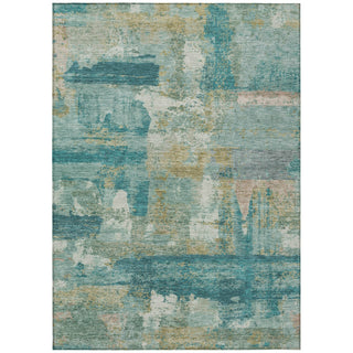 Piper Looms Chantille Abstract ACN2147 Teal Machine Washable Area Rug main image