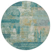 Piper Looms Chantille Abstract ACN2147 Teal Machine Washable Area Rug Round Main Image