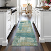 Piper Looms Chantille Abstract ACN2147 Teal Machine Washable Area Rug Runner Lifestyle Image Feature
