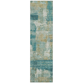 Piper Looms Chantille Abstract ACN2147 Teal Machine Washable Area Rug Runner Main Image