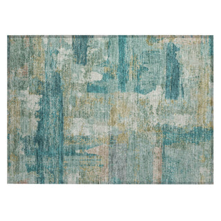 Piper Looms Chantille Abstract ACN2147 Teal Machine Washable Area Rug Scatter Main Image