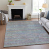 Piper Looms Chantille Stripes ACN2148 Blue Machine Washable Area Rug Lifestyle Image Feature