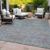 Piper Looms Chantille Stripes ACN2148 Blue Machine Washable Area Rug Outdoor Lifestyle Image Feature