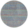 Piper Looms Chantille Stripes ACN2148 Blue Machine Washable Area Rug Round Main Image