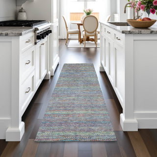 Piper Looms Chantille Stripes ACN2148 Blue Machine Washable Area Rug Runner Lifestyle Image Feature