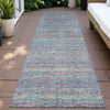 Piper Looms Chantille Stripes ACN2148 Blue Machine Washable Area Rug Runner Outdoor Lifestyle Image Feature