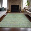 Piper Looms Chantille Stripes ACN2148 Green Machine Washable Area Rug Lifestyle Image Feature