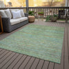 Piper Looms Chantille Stripes ACN2148 Green Machine Washable Area Rug Outdoor Lifestyle Image Feature