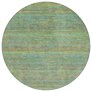Piper Looms Chantille Stripes ACN2148 Green Machine Washable Area Rug Round Main Image