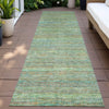 Piper Looms Chantille Stripes ACN2148 Green Machine Washable Area Rug Runner Outdoor Lifestyle Image Feature