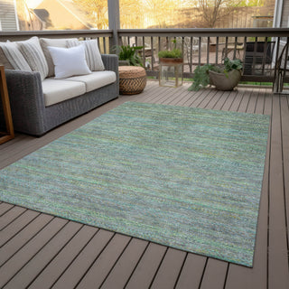 Piper Looms Chantille Stripes ACN2148 Pewter Machine Washable Area Rug Outdoor Lifestyle Image Feature