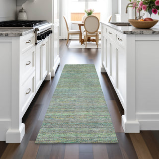 Piper Looms Chantille Stripes ACN2148 Pewter Machine Washable Area Rug Runner Lifestyle Image Feature