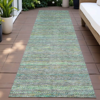 Piper Looms Chantille Stripes ACN2148 Pewter Machine Washable Area Rug Runner Outdoor Lifestyle Image Feature