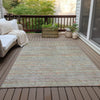 Piper Looms Chantille Stripes ACN2148 Sage Machine Washable Area Rug Outdoor Lifestyle Image Feature