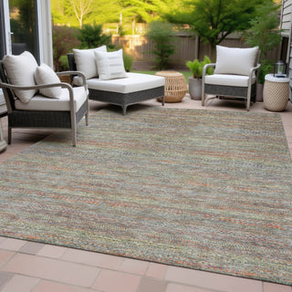 Piper Looms Chantille Stripes ACN2148 Sage Machine Washable Area Rug Outdoor Lifestyle Image Feature