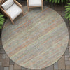 Piper Looms Chantille Stripes ACN2148 Sage Machine Washable Area Rug Round Outdoor Lifestyle Image Feature