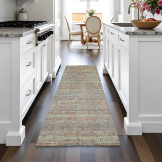 Piper Looms Chantille Stripes ACN2148 Sage Machine Washable Area Rug Runner Lifestyle Image Feature