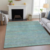 Piper Looms Chantille Stripes ACN2148 Teal Machine Washable Area Rug Lifestyle Image Feature