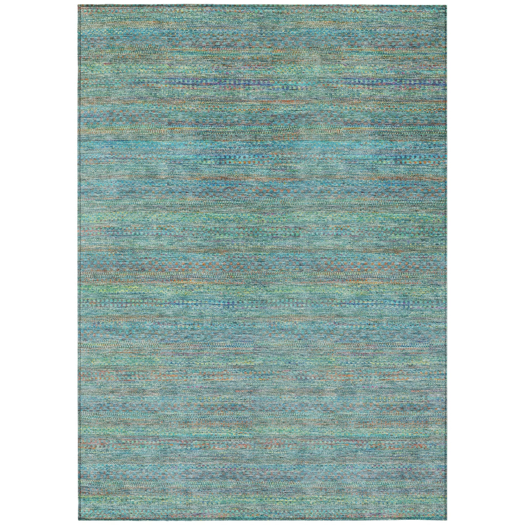 Piper Looms Chantille Stripes ACN2148 Teal Machine Washable Area Rug main image