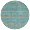 Piper Looms Chantille Stripes ACN2148 Teal Machine Washable Area Rug Round Main Image