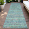 Piper Looms Chantille Stripes ACN2148 Teal Machine Washable Area Rug Runner Outdoor Lifestyle Image Feature