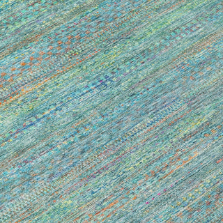 Piper Looms Chantille Stripes ACN2148 Teal Machine Washable Area Rug Swatch Image