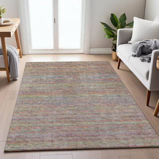 Piper Looms Chantille Stripes ACN2148 Terracotta Machine Washable Area Rug Lifestyle Image Feature