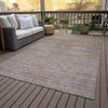 Piper Looms Chantille Stripes ACN2148 Terracotta Machine Washable Area Rug Outdoor Lifestyle Image Feature