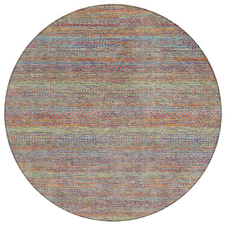 Piper Looms Chantille Stripes ACN2148 Terracotta Machine Washable Area Rug Round Main Image