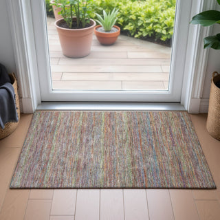 Piper Looms Chantille Stripes ACN2148 Terracotta Machine Washable Area Rug Scatter Lifestyle Image Feature