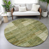 Piper Looms Chantille Geometric ACN2149 Aloe Machine Washable Area Rug Round Lifestyle Image Feature