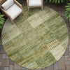 Piper Looms Chantille Geometric ACN2149 Aloe Machine Washable Area Rug Round Outdoor Lifestyle Image Feature