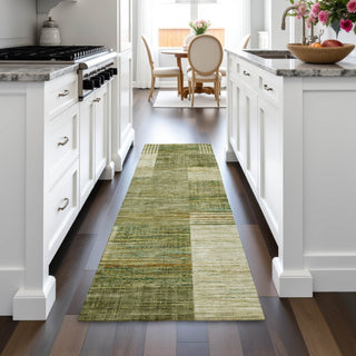 Piper Looms Chantille Geometric ACN2149 Aloe Machine Washable Area Rug Runner Lifestyle Image Feature