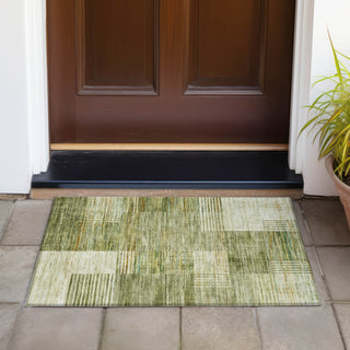 Piper Looms Chantille Geometric ACN2149 Aloe Machine Washable Area Rug Scatter Outdoor Lifestyle Image Feature
