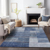Piper Looms Chantille Geometric ACN2149 Blue Machine Washable Area Rug Lifestyle Image Feature