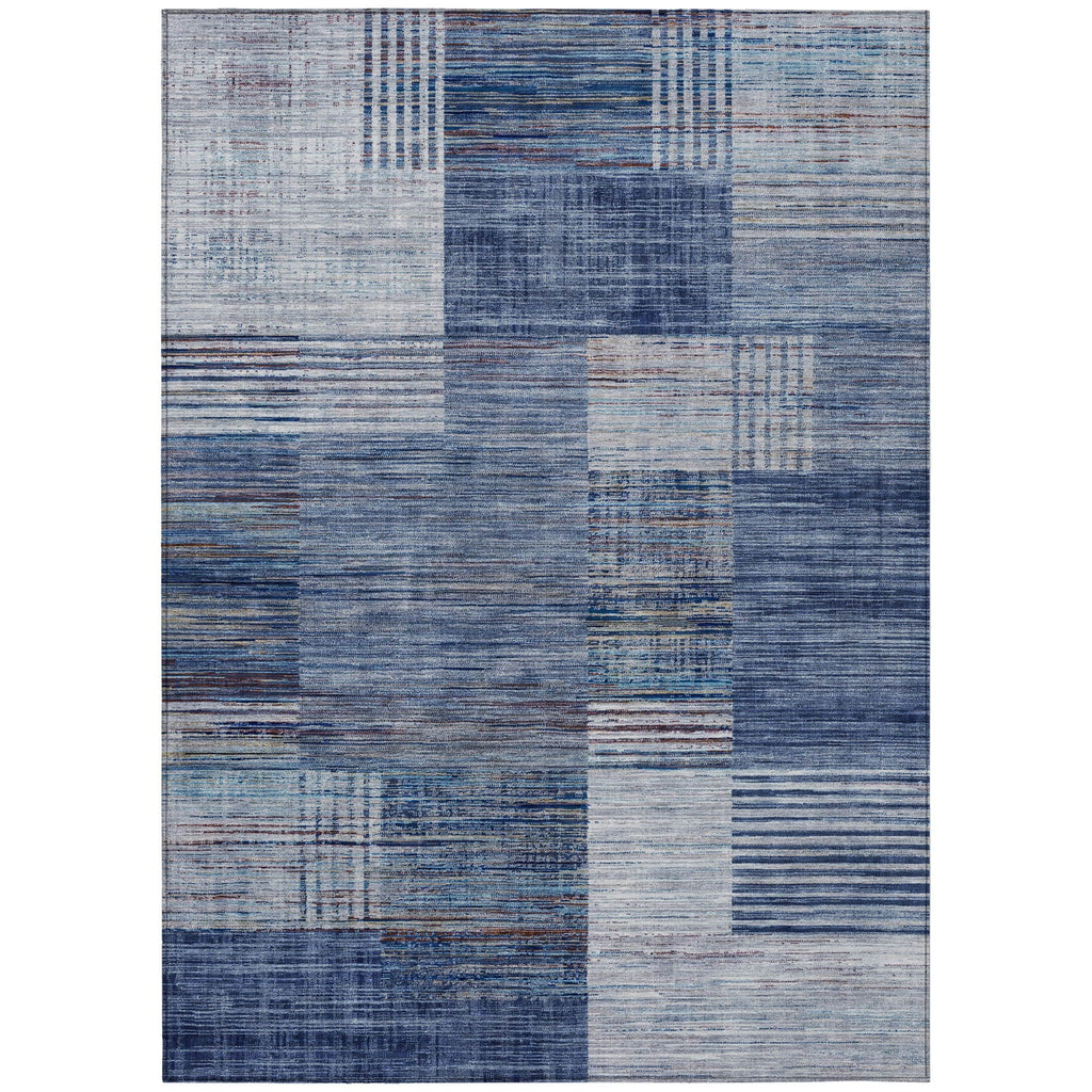 Piper Looms Chantille Geometric ACN2149 Blue Machine Washable Area Rug main image