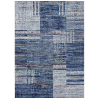 Piper Looms Chantille Geometric ACN2149 Blue Machine Washable Area Rug main image