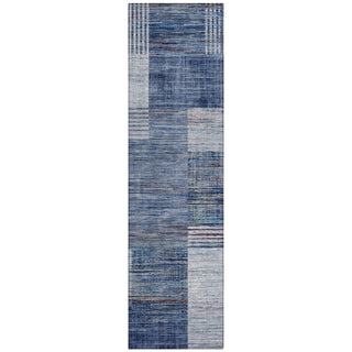 Piper Looms Chantille Geometric ACN2149 Blue Machine Washable Area Rug Runner Main Image
