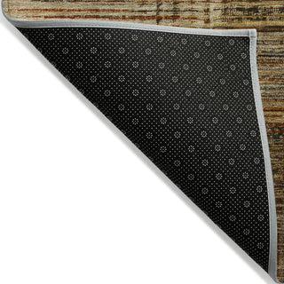 Piper Looms Chantille Geometric ACN2149 Brown Machine Washable Area Rug Backing Image