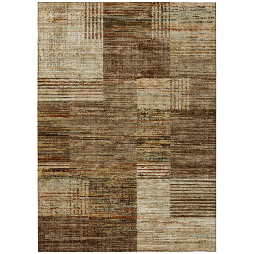Piper Looms Chantille Geometric ACN2149 Brown Machine Washable Area Rug main image