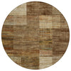Piper Looms Chantille Geometric ACN2149 Brown Machine Washable Area Rug Round Main Image