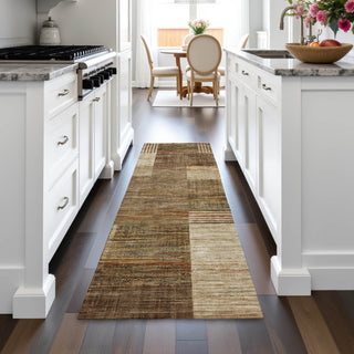 Piper Looms Chantille Geometric ACN2149 Brown Machine Washable Area Rug Runner Lifestyle Image Feature