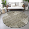 Piper Looms Chantille Geometric ACN2149 Pewter Machine Washable Area Rug Round Lifestyle Image Feature