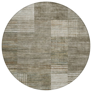 Piper Looms Chantille Geometric ACN2149 Pewter Machine Washable Area Rug Round Main Image