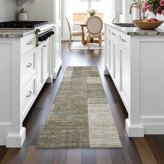 Piper Looms Chantille Geometric ACN2149 Pewter Machine Washable Area Rug Runner Lifestyle Image Feature
