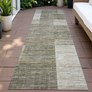 Piper Looms Chantille Geometric ACN2149 Pewter Machine Washable Area Rug Runner Outdoor Lifestyle Image Feature
